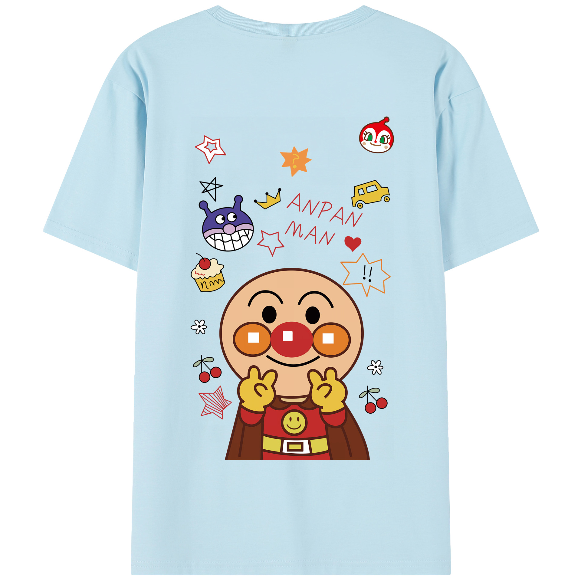 （画像用） アンパンマン Anpanman 綿100％半袖Tシャツ（背面プリント）